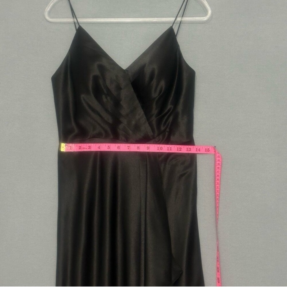 Christina Wu Elegant Black Satin Evening Gown - Picture 11 of 14